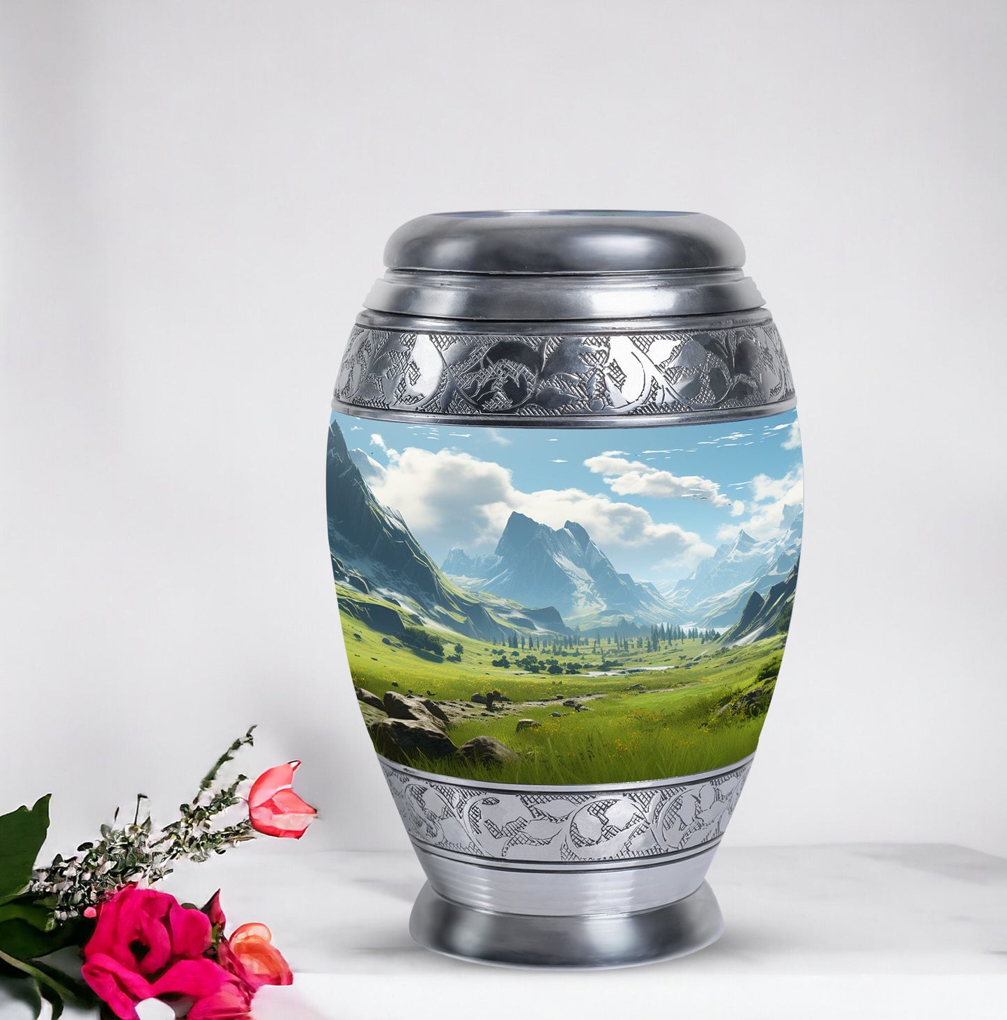 Elegant Ocean Waves urn for burial in ground, suitable for adult male & female ashes