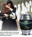 Large Moonlit Monar_Urn made of Aluminium for ashes storage, with engraving option. Includes velvet pouch and care instructions.