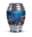 Large aluminium Monar_Urn, underwater urn for women's ashes. Personalizable with engraved names, capacity 200 cubic inches.