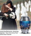 Large aluminium Monar_Urn, underwater urn for women's ashes. Personalizable with engraved names, capacity 200 cubic inches.