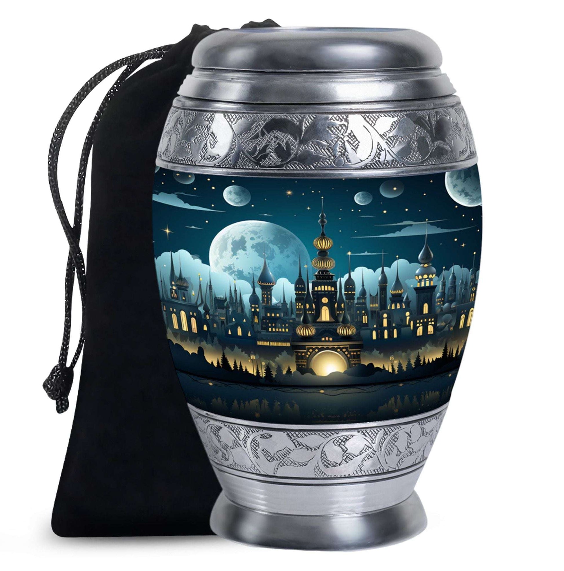 Moonlight Castle Cremation Urn For Women – Fantasy Funeral Urn For Ashes