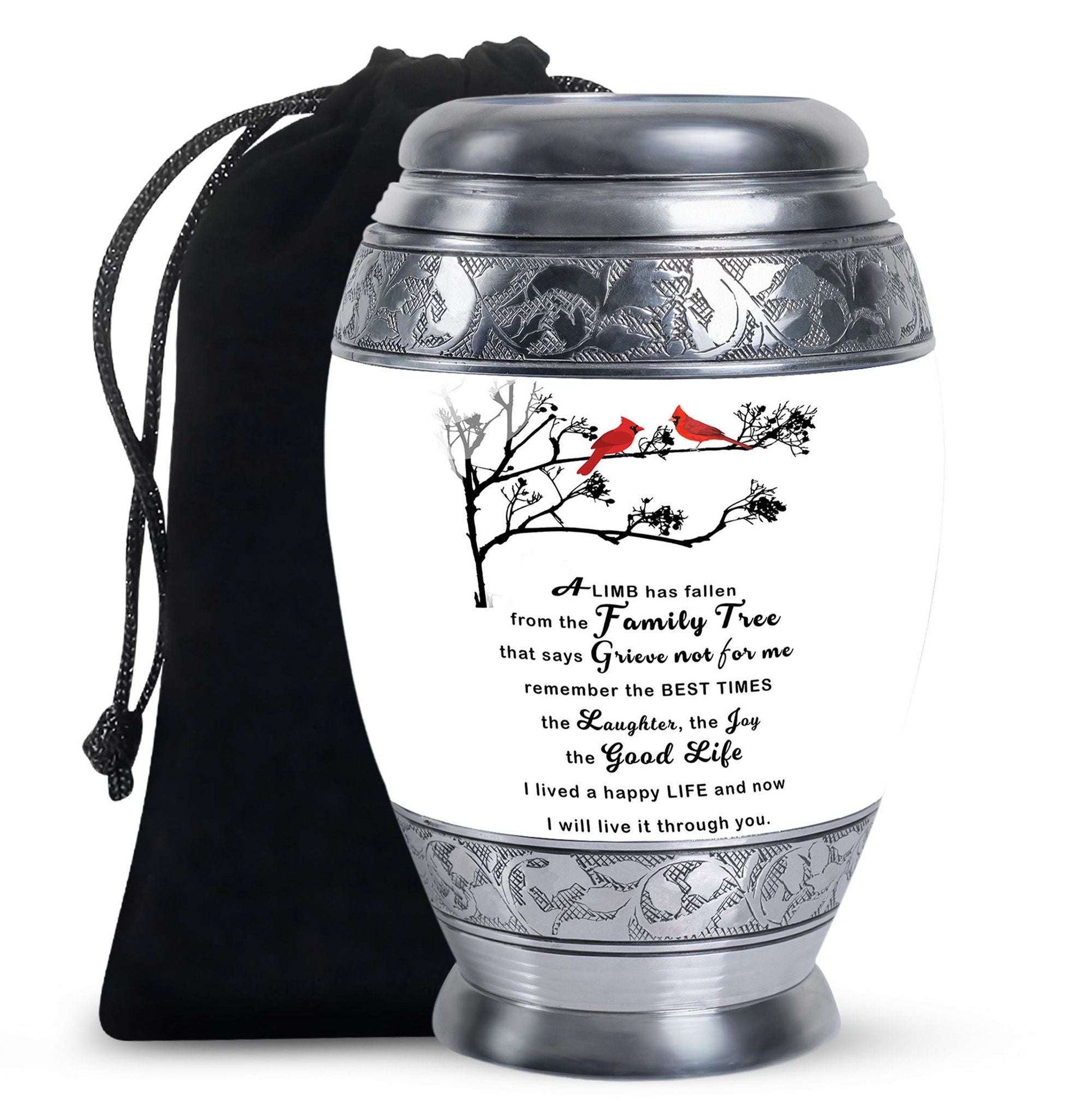 Red Cardinal Bird Art Cremation Urn for Adults - Large Urn For Ashes For Women