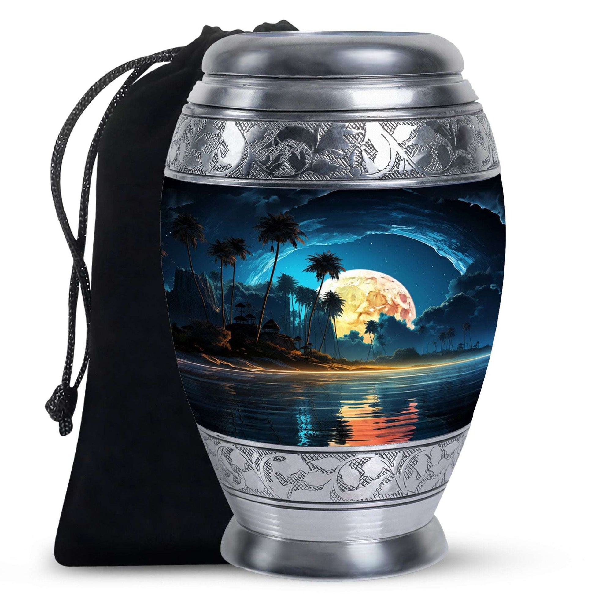 Full Moon Ocean Memorial Urn – Beach Cremation Urn for Ashes