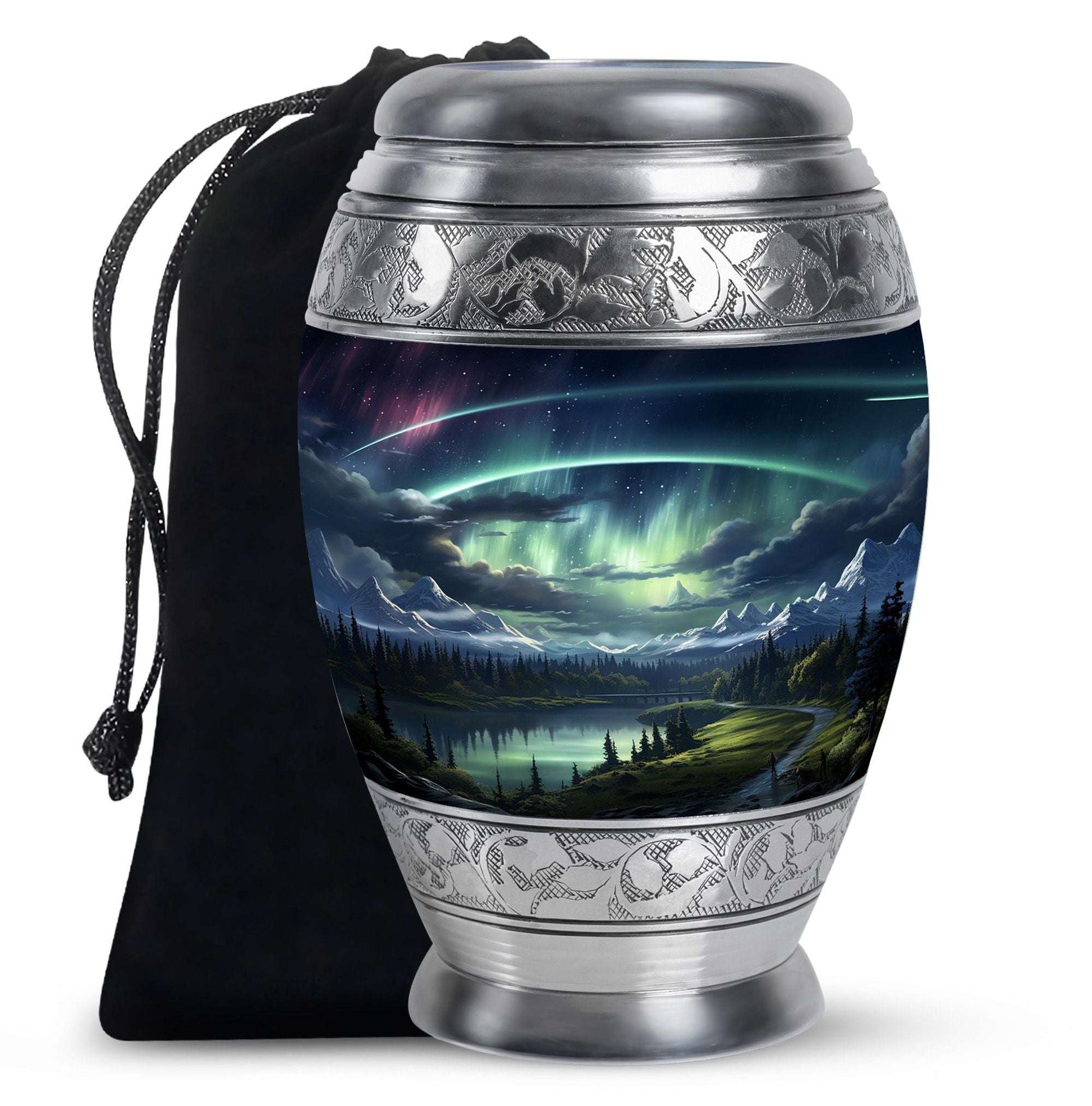 Northern Lights Cremation Urn – Aurora Borealis Funeral Keepsake Urns