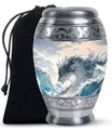 White Dragon Cremation Urn for Human Ashes - Funeral Urns For Ashes