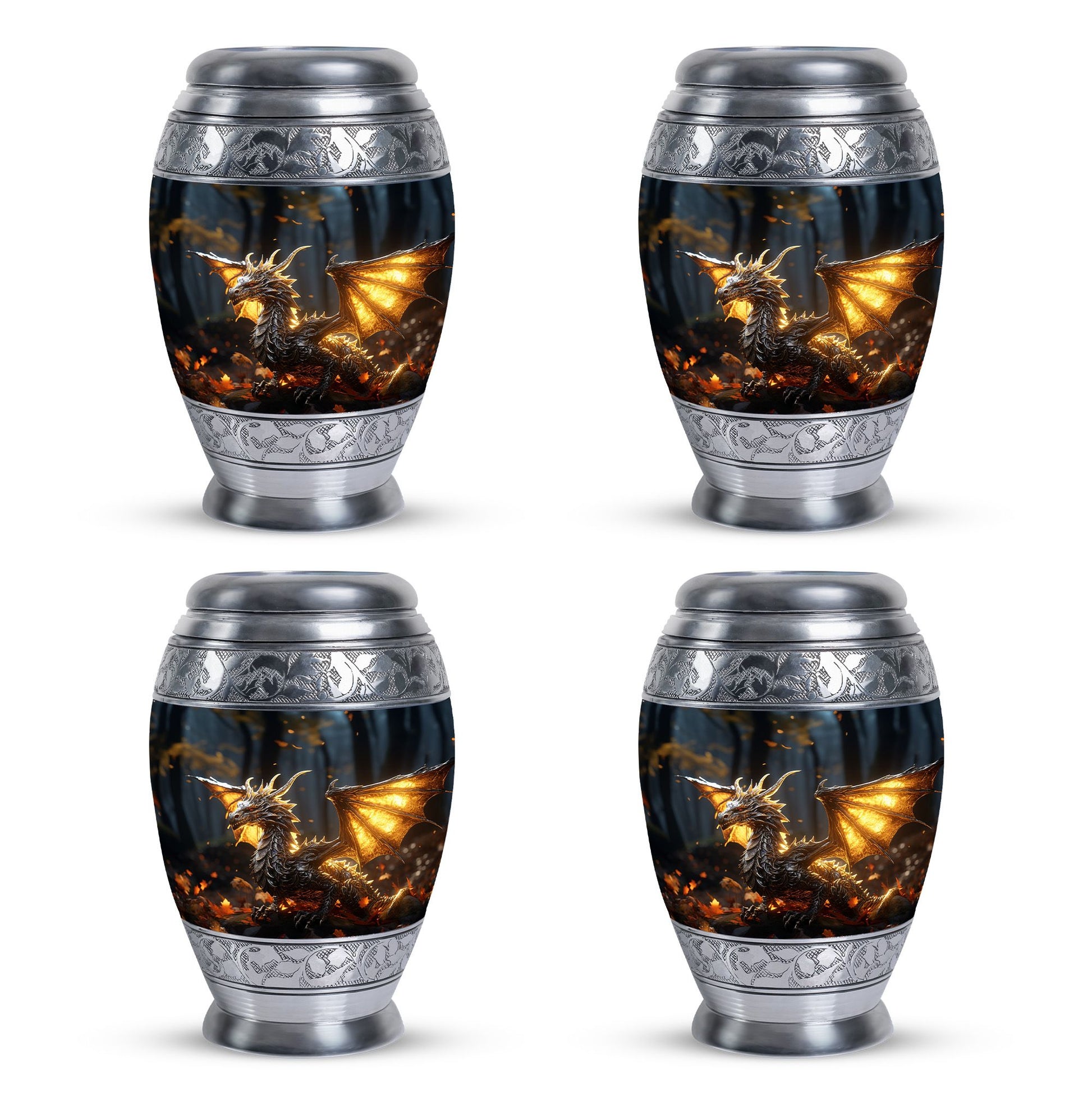 Golden Dragon Cremation Urn for Human Ashes - Funeral Urns For Adult