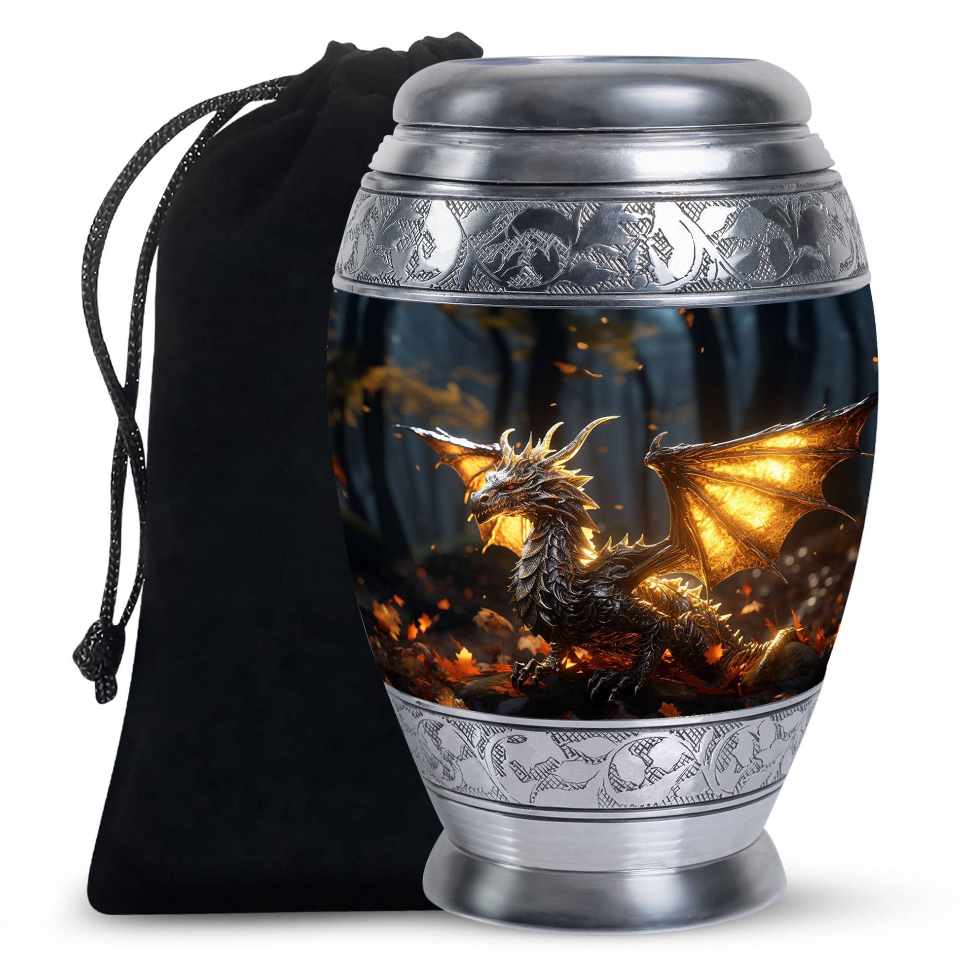 Golden Dragon Cremation Urn for Human Ashes - Funeral Urns For Adult