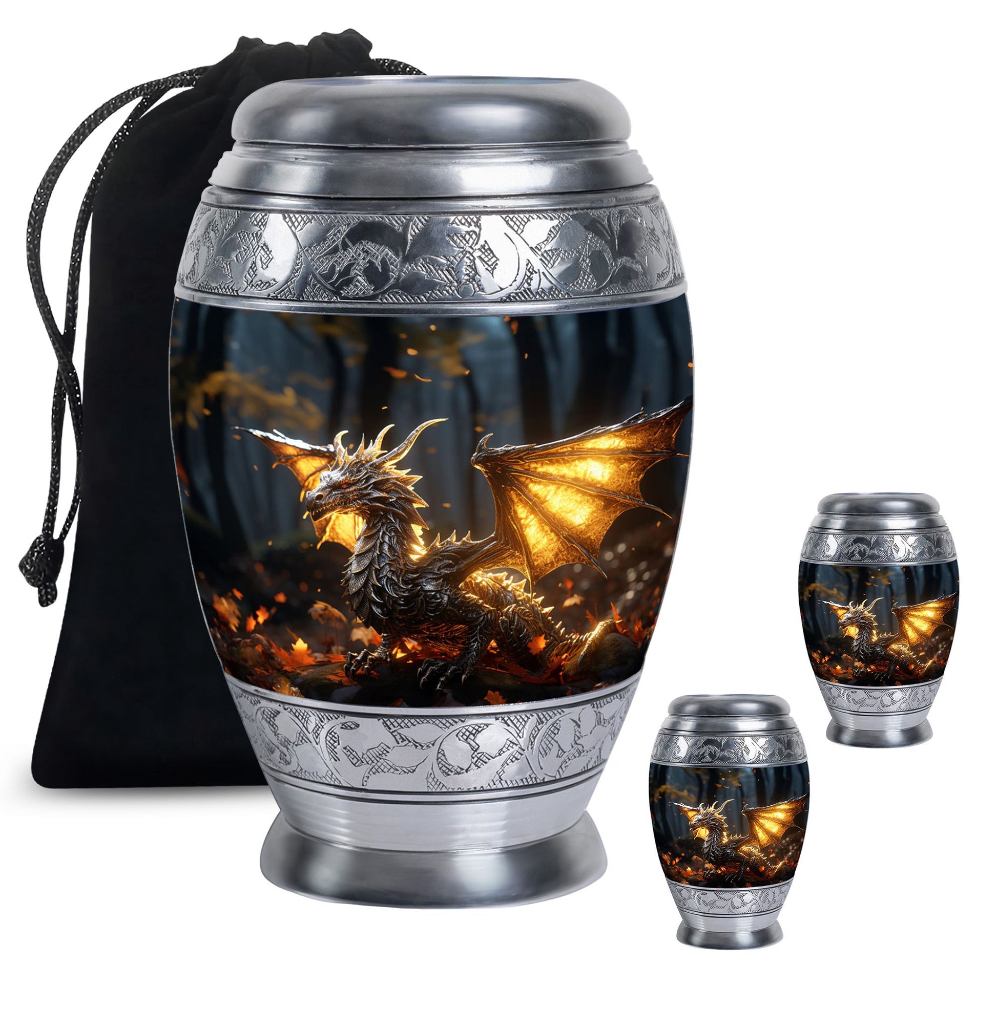 Golden Dragon Cremation Urn for Human Ashes - Funeral Urns For Adult