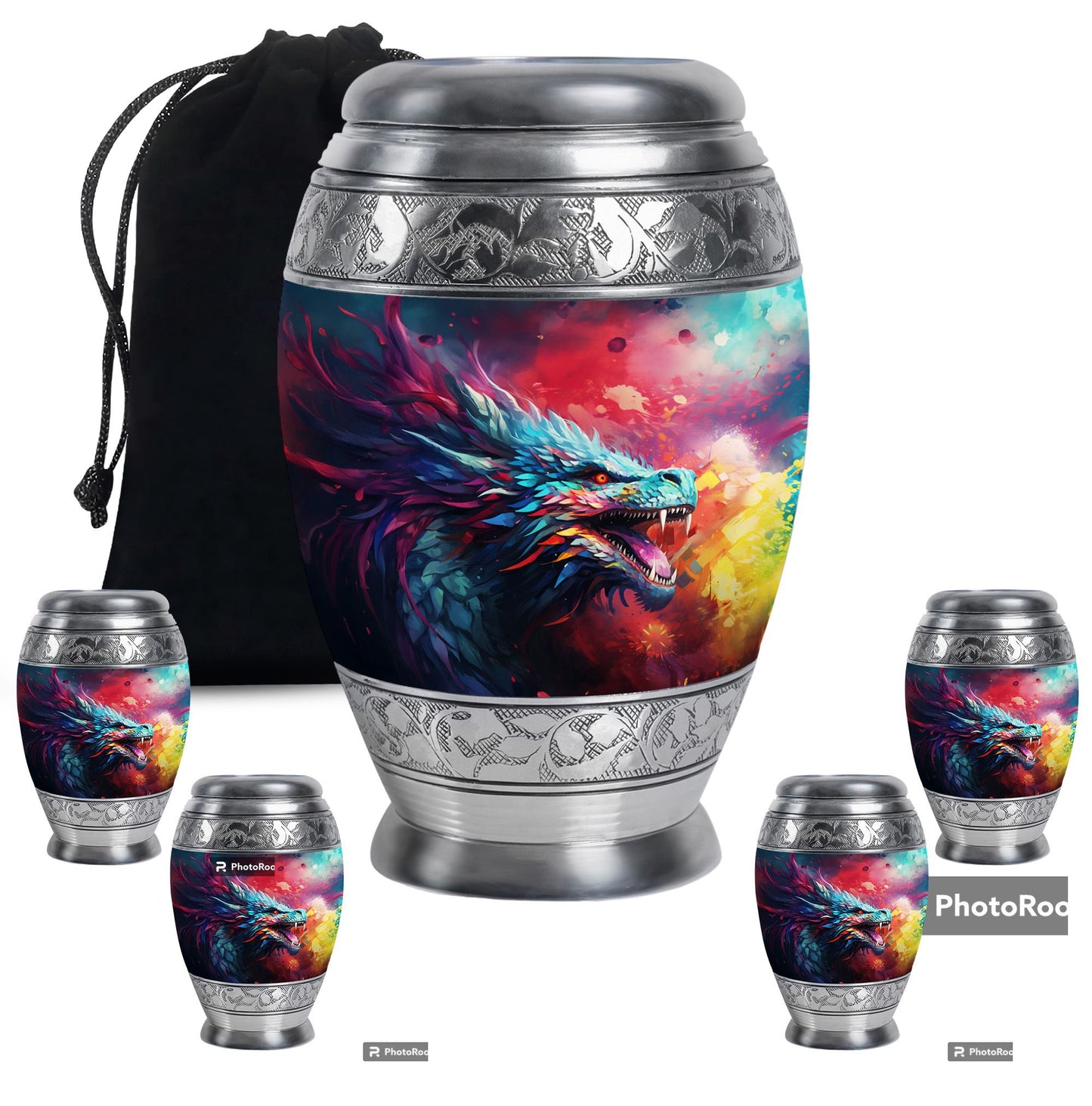 Colorful Dragon Urn - Dragon Urns Funeral Large Cremation Urns For Ashes