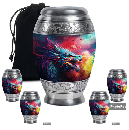 Colorful Dragon Urn - Dragon Urns Funeral Large Cremation Urns For Ashes