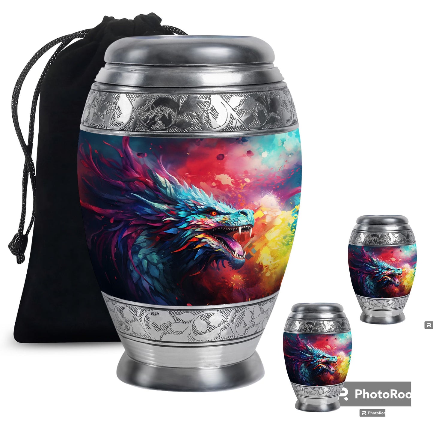Colorful Dragon Urn - Dragon Urns Funeral Large Cremation Urns For Ashes