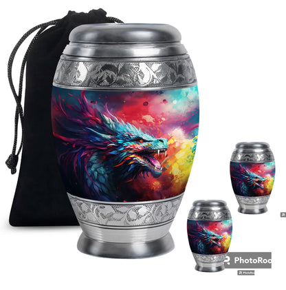 Colorful Dragon Urn - Dragon Urns Funeral Large Cremation Urns For Ashes