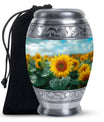 Sunflower Large Urns For Human Ashes – Floral Funeral Urns For Women