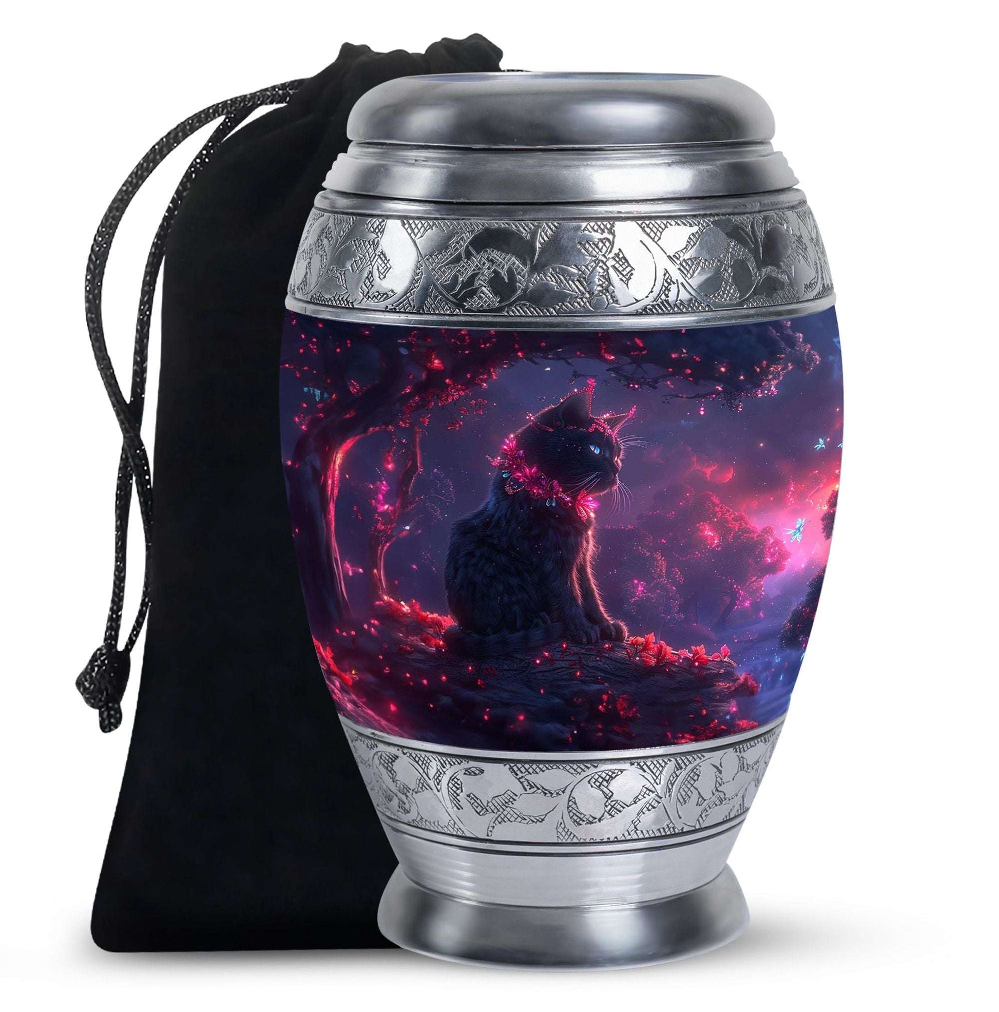 Black Cat Cremation Urn for Adult Ashes - Mystical Ashes Memorial Keepsake