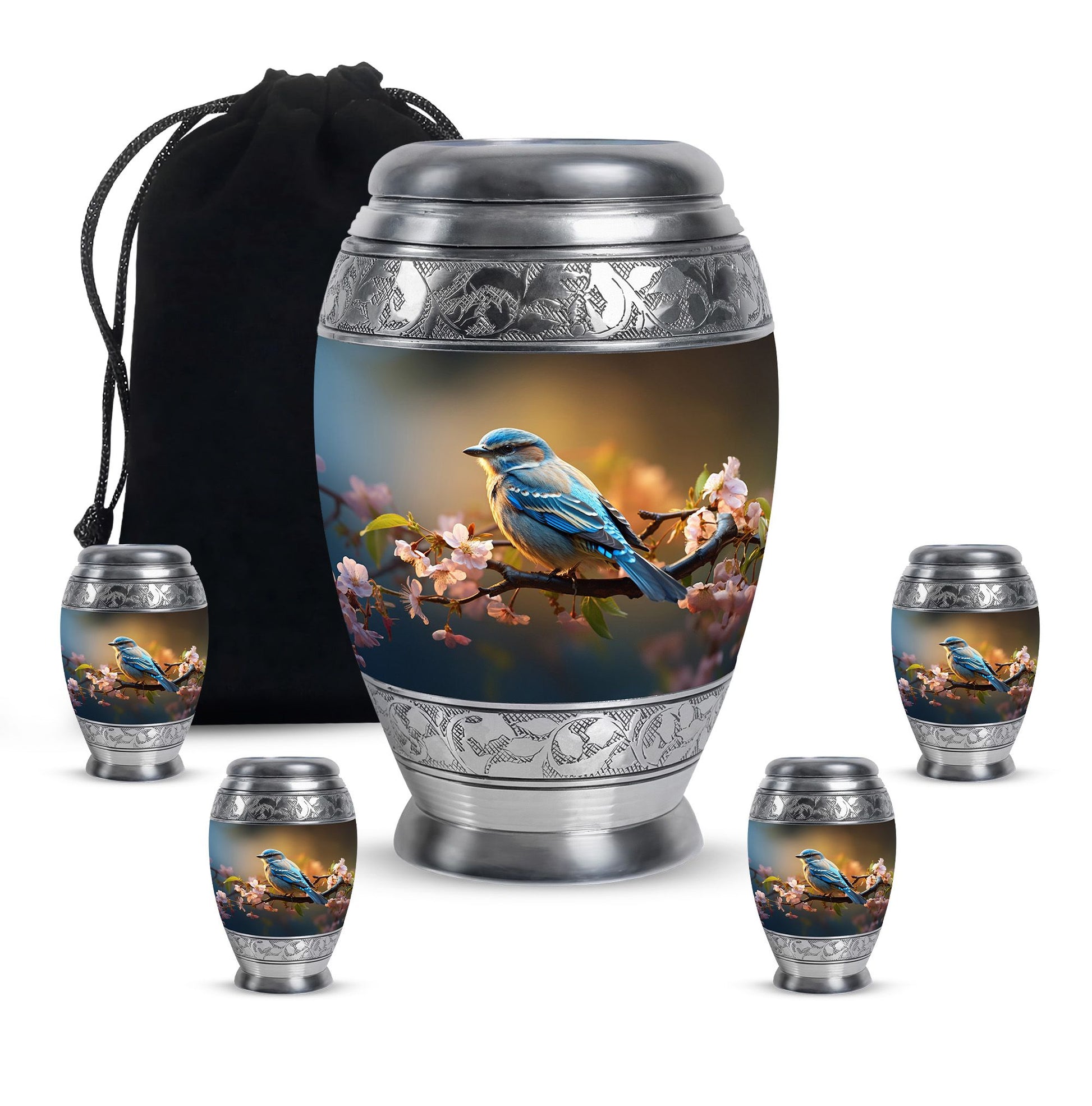 Spring Blossom - Bird Urns Funeral Large Cremation Urns For Ashes