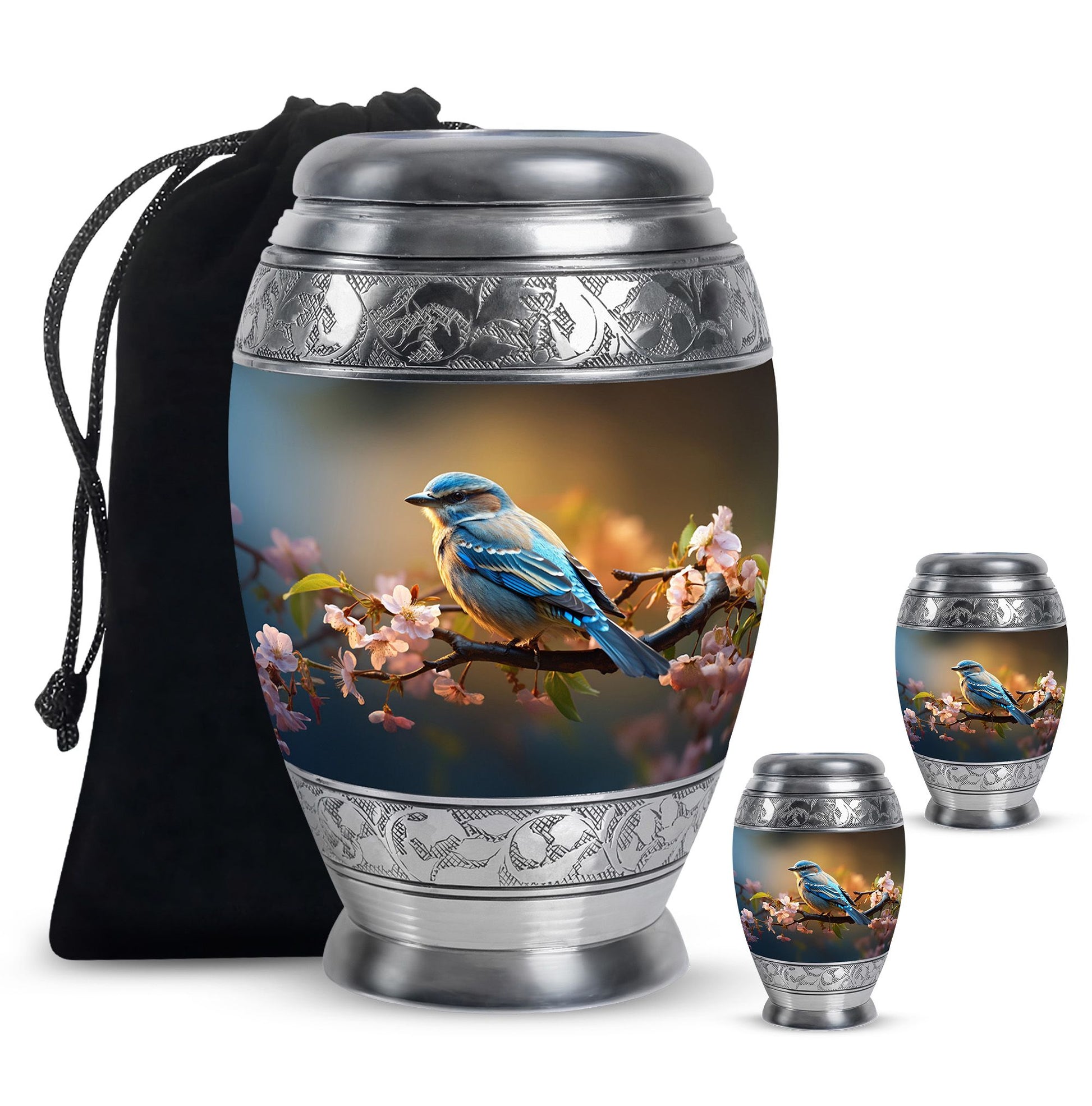 Spring Blossom - Bird Urns Funeral Large Cremation Urns For Ashes
