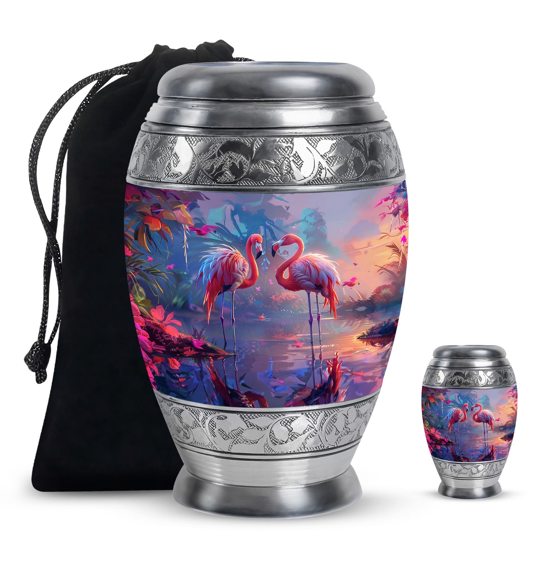Flamingo Love Cremation Urn for Human Ashes - Cremation Urns For Adult