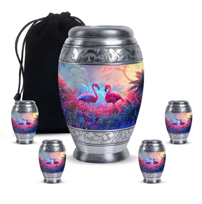 Pink Personalized Bird Cremation Urn for Men & Women - 10-inch, 200 cu in - Yatskia