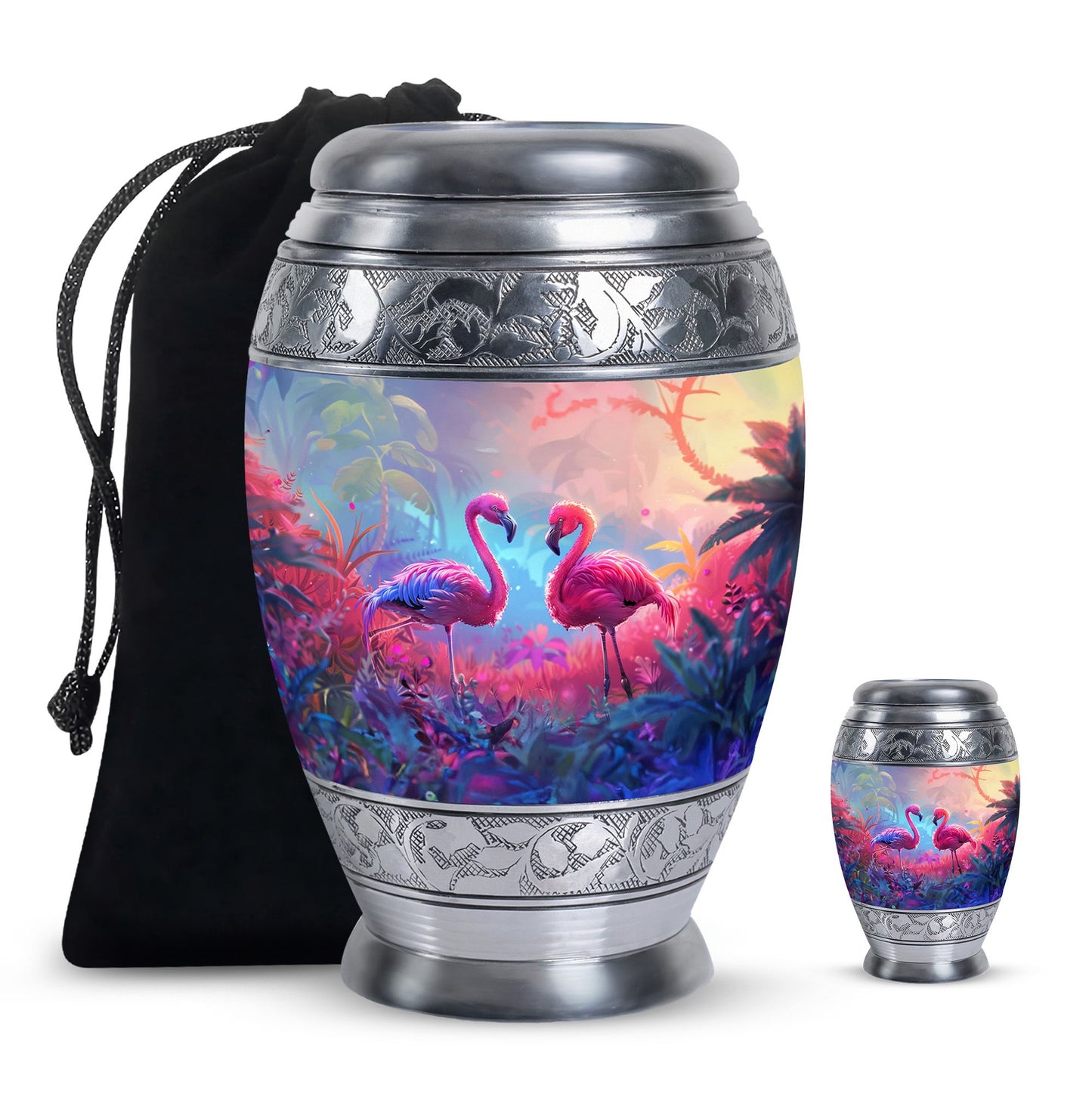 Pink Personalized Bird Cremation Urn for Men & Women - 10-inch, 200 cu in - Yatskia