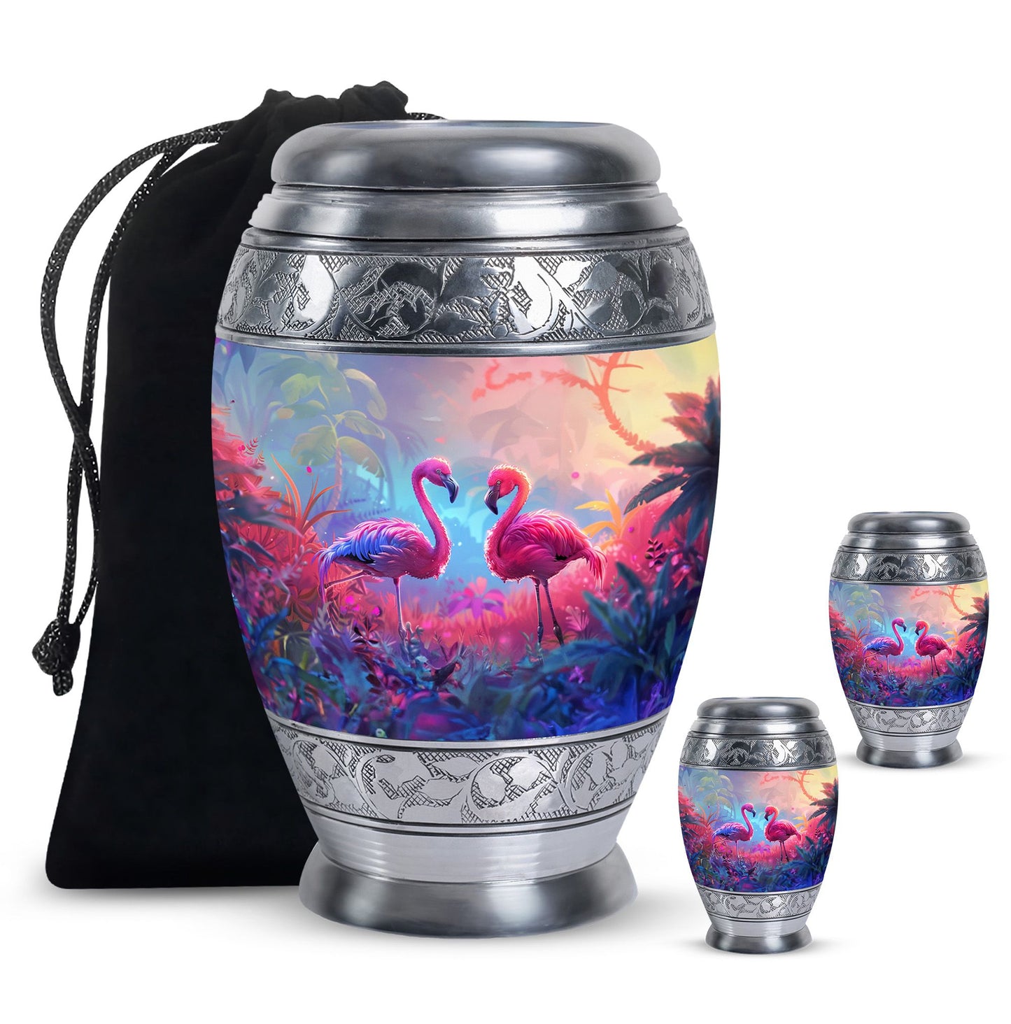 Pink Personalized Bird Cremation Urn for Men & Women - 10-inch, 200 cu in - Yatskia