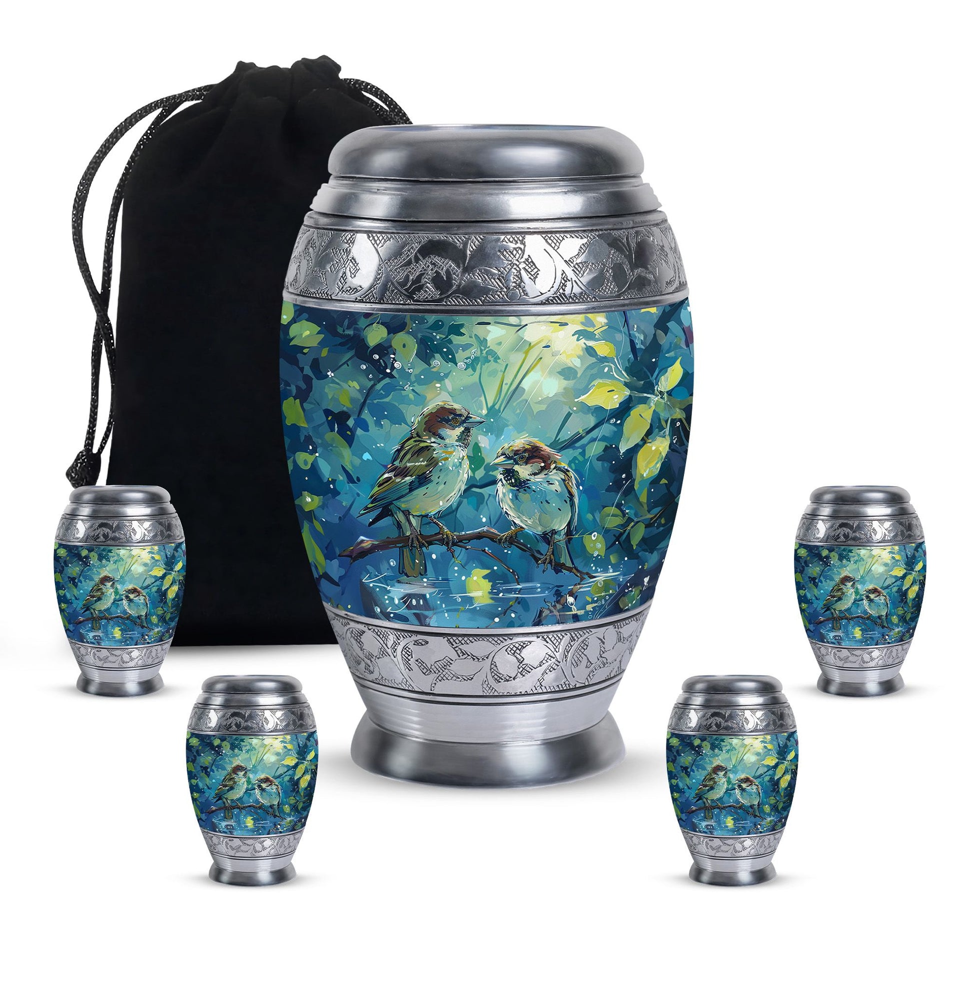 Sparrow Pair Cremation Urn for Human Ashes - Cremation Urns For Adults
