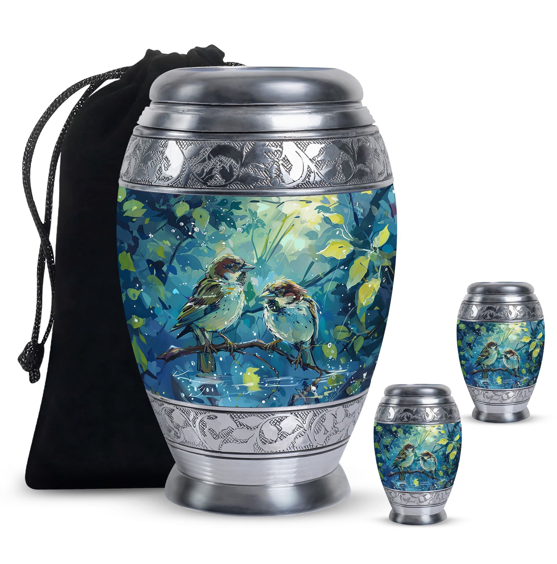 Sparrow Pair Cremation Urn for Human Ashes - Cremation Urns For Adults