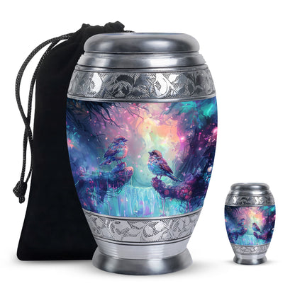 Colorful Personalized Bird Cremation Urn for Mom - 10-inch, 200 cu in - Yatskia