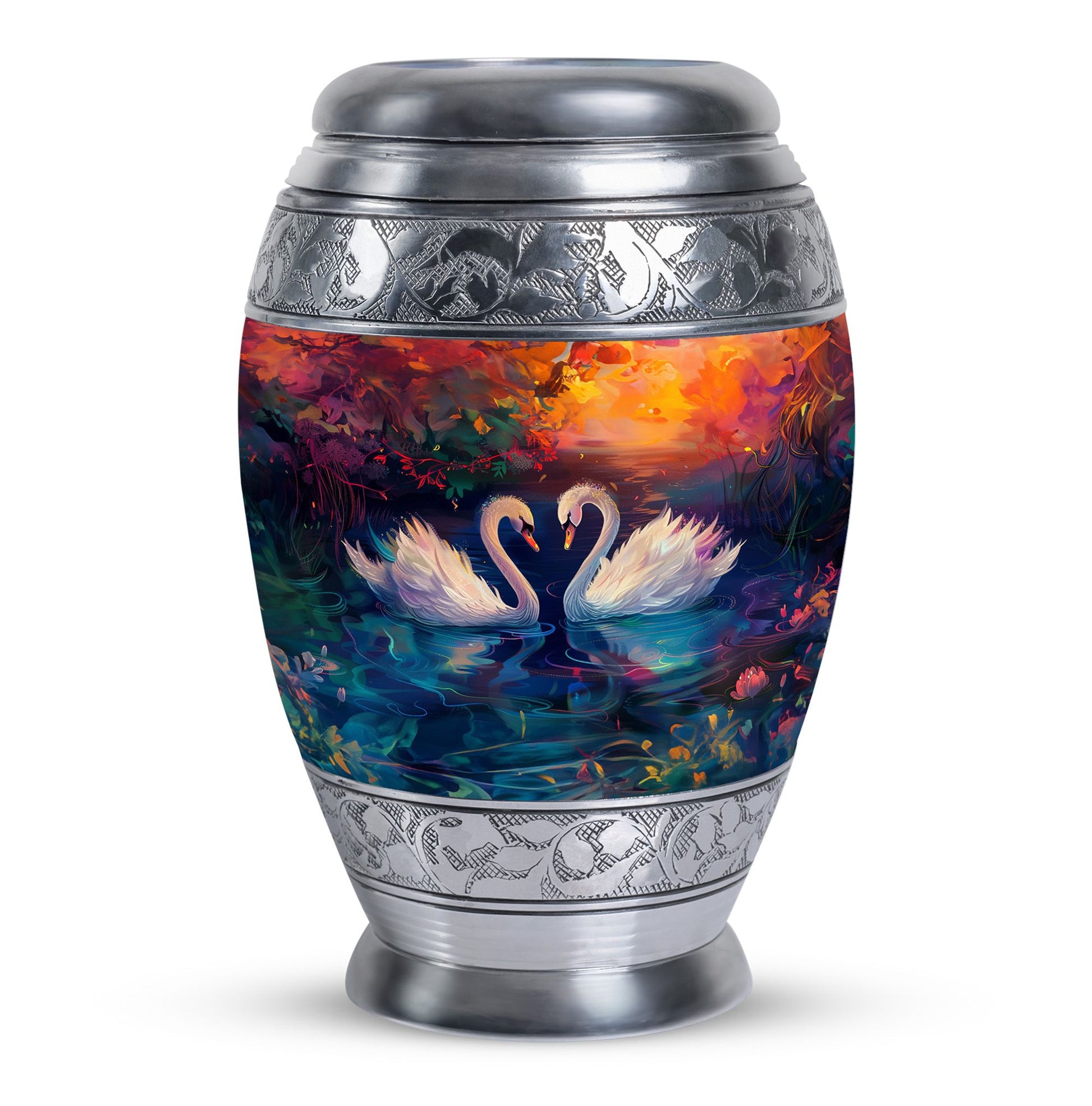 Sunset Swan Cremation Urn for Human Ashes - Urn For Men & Women