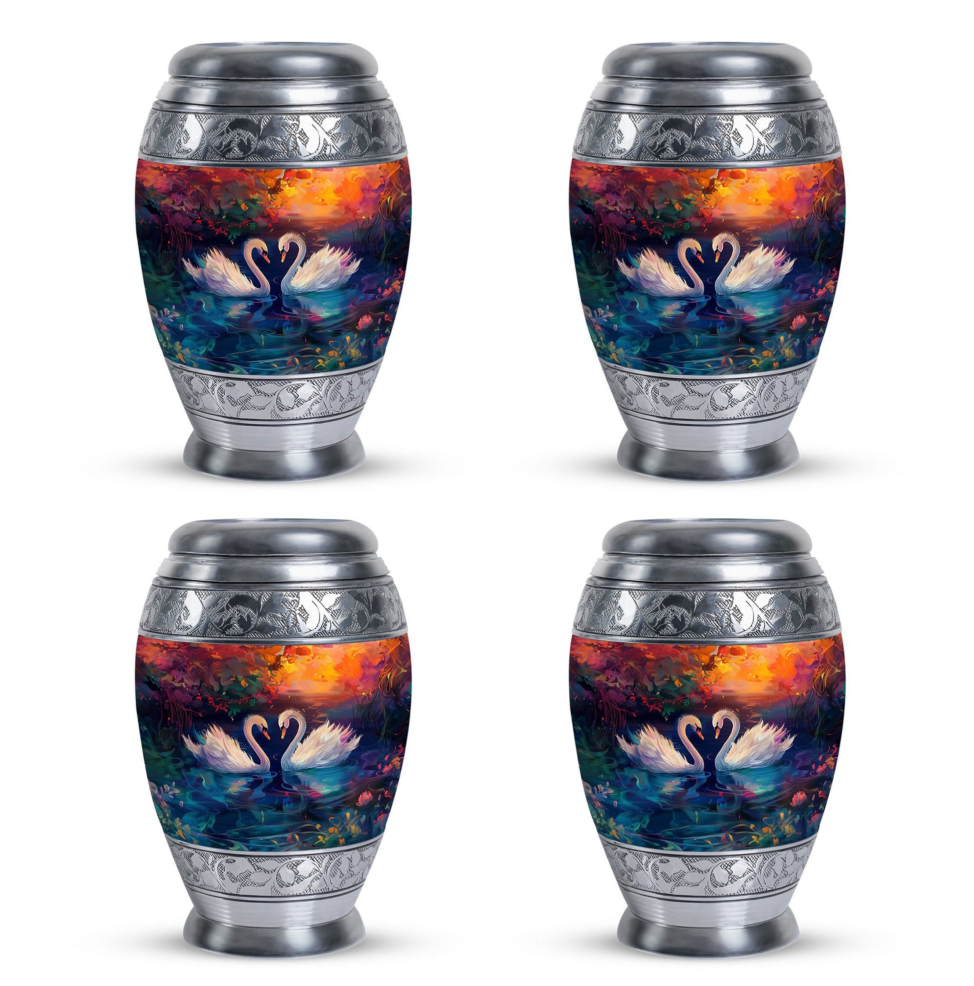 Sunset Swan Cremation Urn for Human Ashes - Urn For Men & Women
