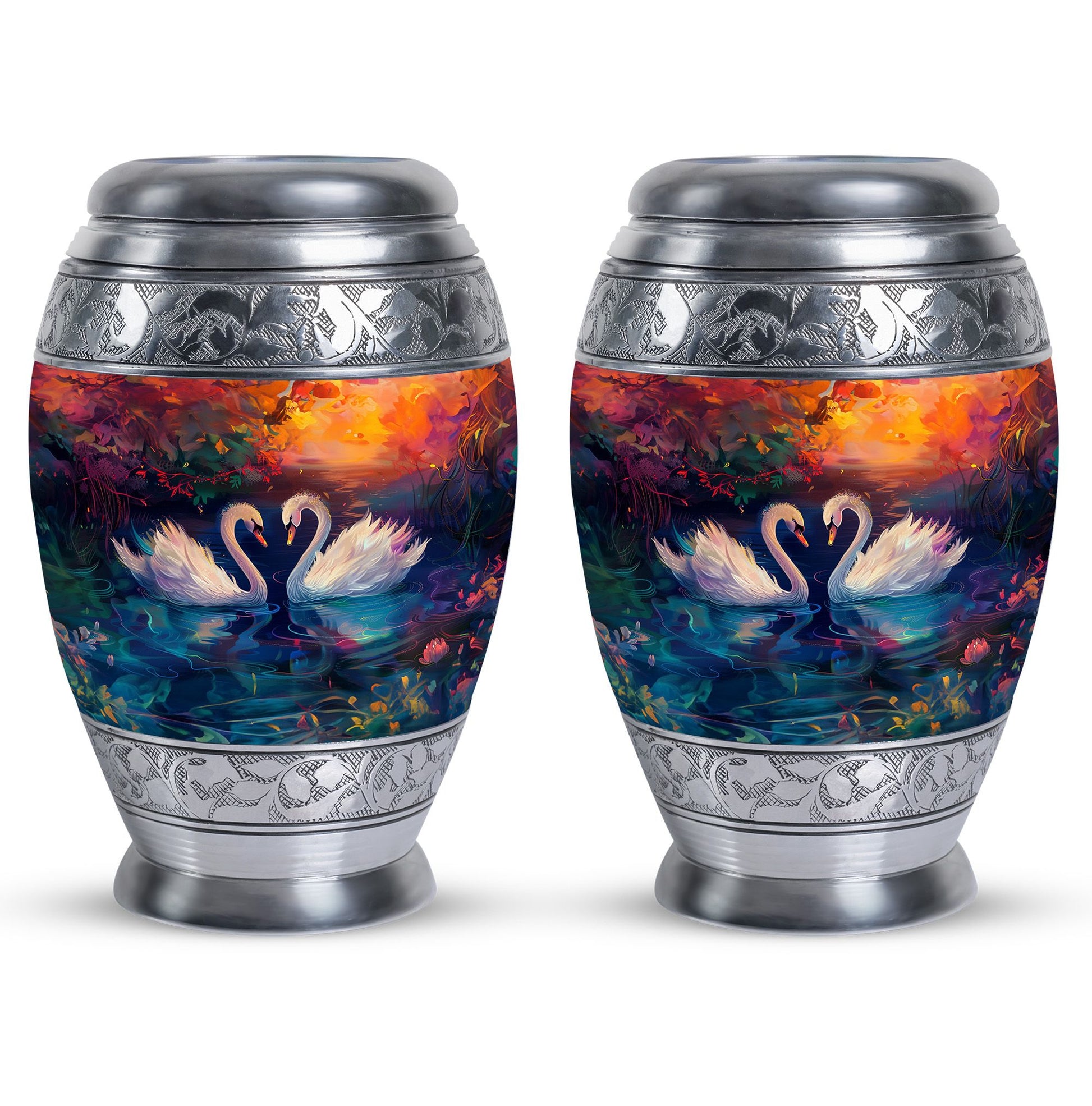 Sunset Swan Cremation Urn for Human Ashes - Urn For Men & Women
