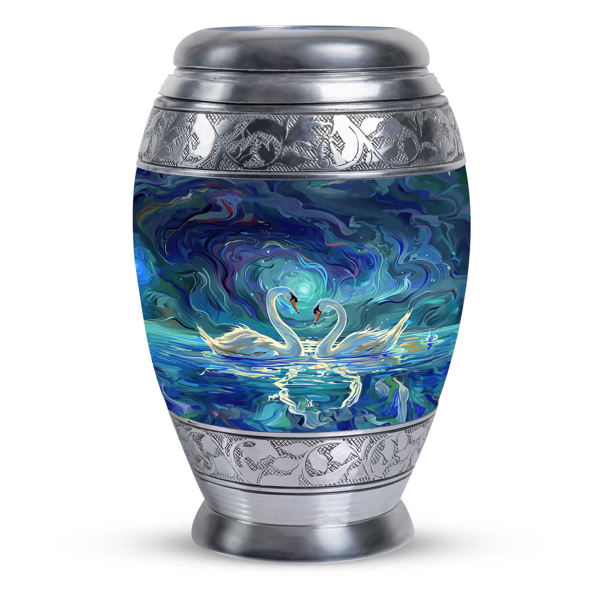 Swans Moonlight Cremation Urn for Human Ashes - Large Urn For Ashes