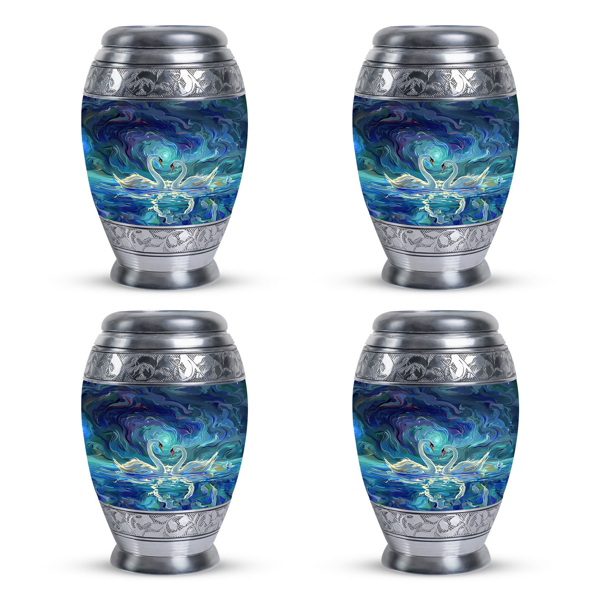 Swans Moonlight Cremation Urn for Human Ashes - Large Urn For Ashes