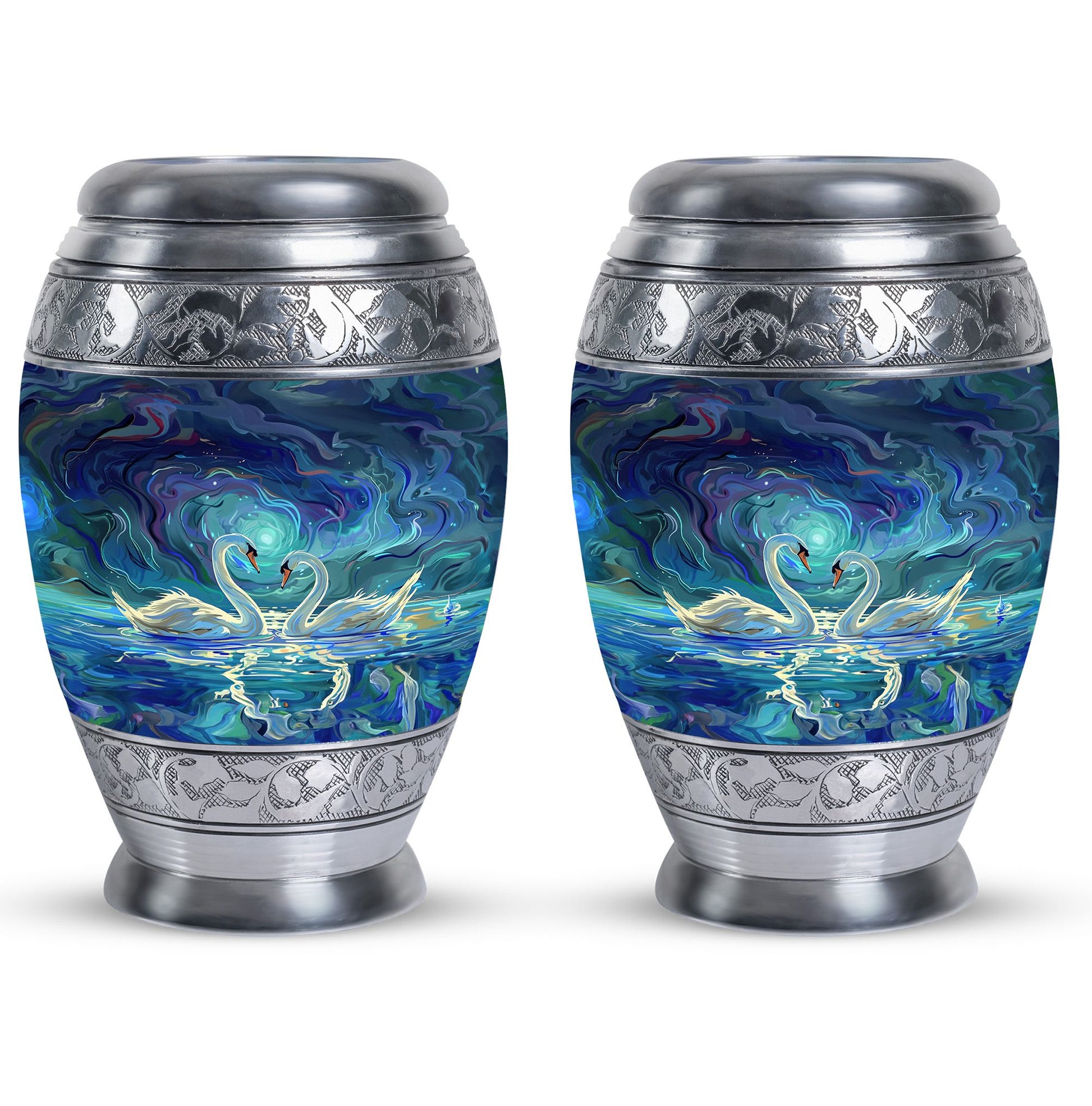Swans Moonlight Cremation Urn for Human Ashes - Large Urn For Ashes
