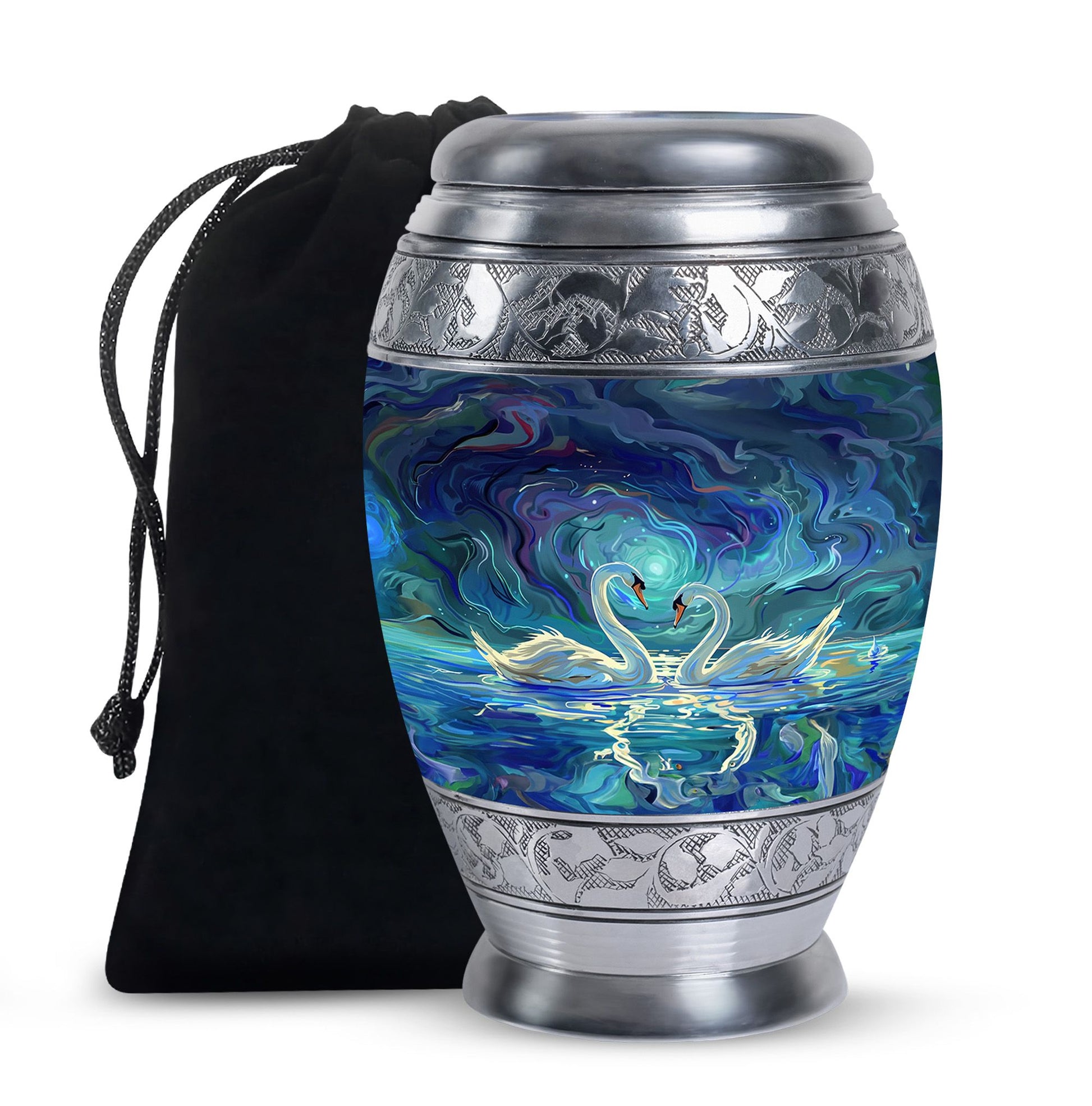Swans Moonlight Cremation Urn for Human Ashes - Large Urn For Ashes