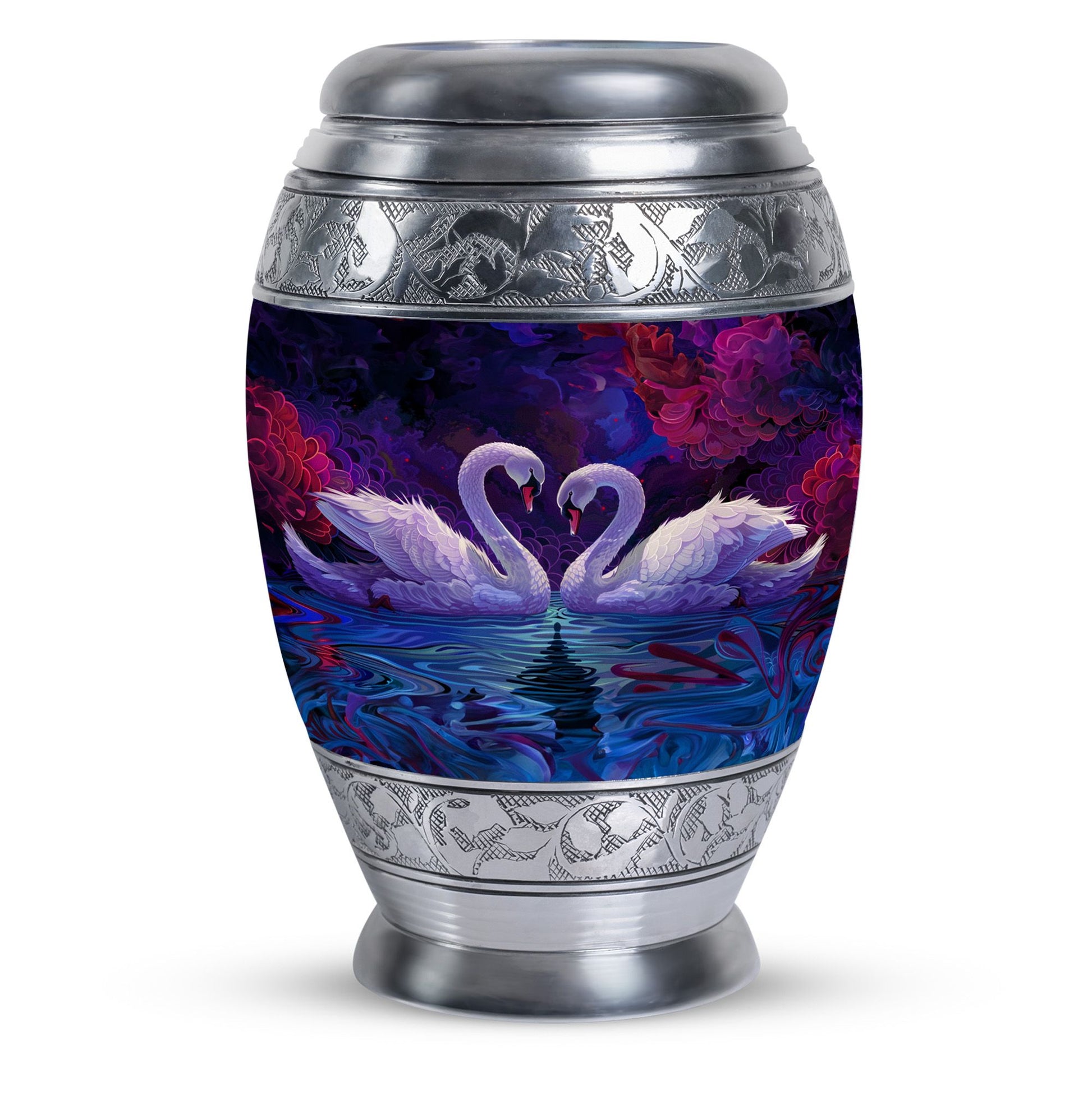 Dual Swan Cremation Urns For Human Ashes - Burial Urns For Adult