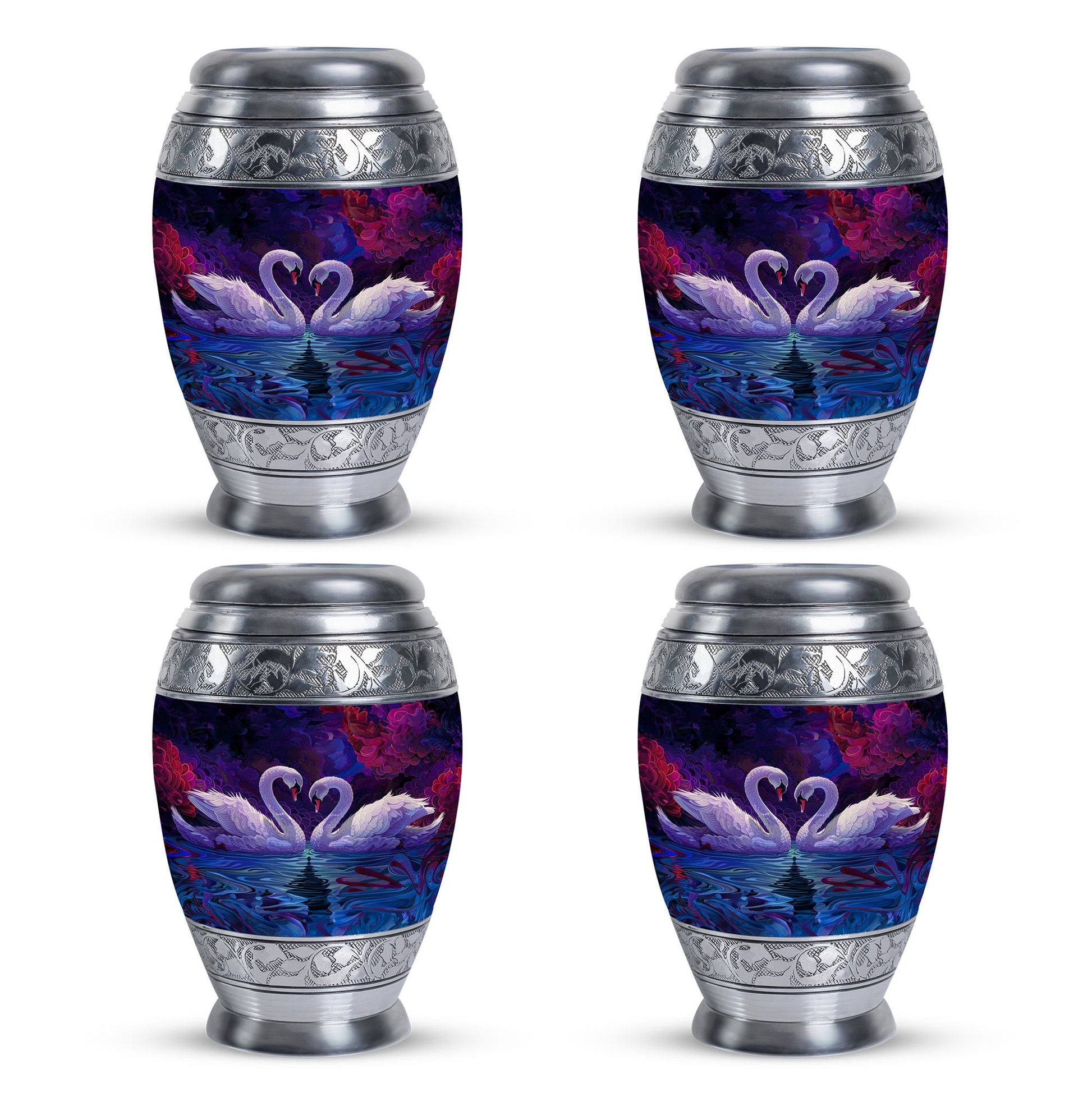 Dual Swan Cremation Urns For Human Ashes - Burial Urns For Adult