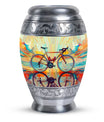Teal Bicycle Cremation Urns For Human Ashes - Funeral Urns For Adult