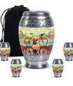 Teal Bicycle Cremation Urns For Human Ashes - Funeral Urns For Adult