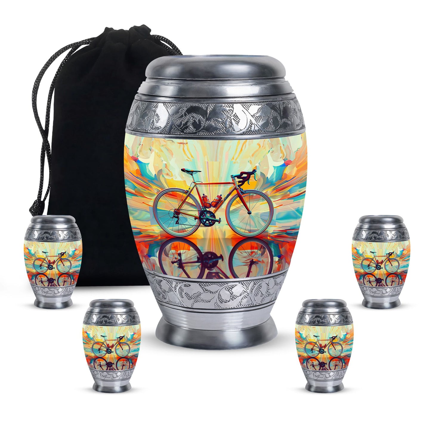 Heartfelt Bicycle Memorial Urn for Cyclists Keepsake Human Ashes Urn