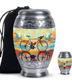 Teal Bicycle Cremation Urns For Human Ashes - Funeral Urns For Adult