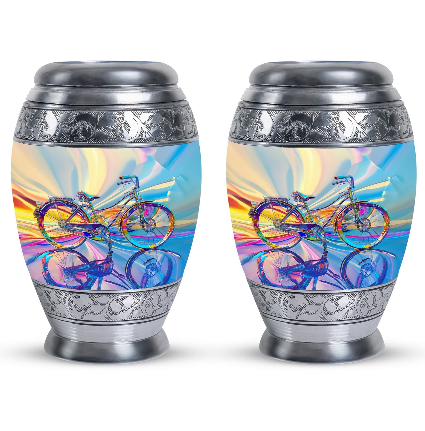 Personalized Bicycle Keepsake Urn for Human Ashes - 10-inch, 200 cu in - Yatskia