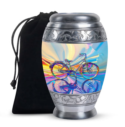 Personalized Bicycle Keepsake Urn for Human Ashes - 10-inch, 200 cu in - Yatskia