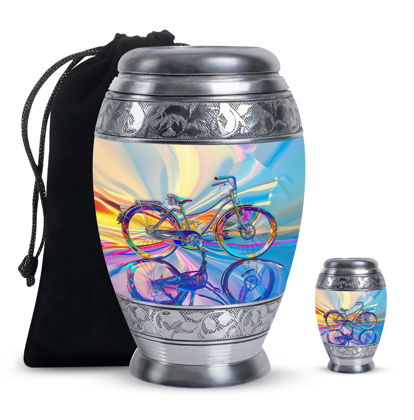 Personalized Bicycle Keepsake Urn for Human Ashes - 10-inch, 200 cu in - Yatskia