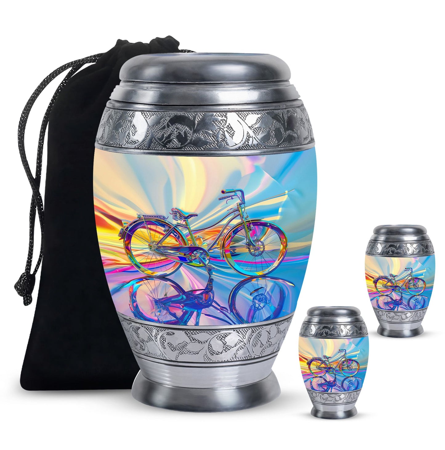 Personalized Bicycle Keepsake Urn for Human Ashes - 10-inch, 200 cu in - Yatskia