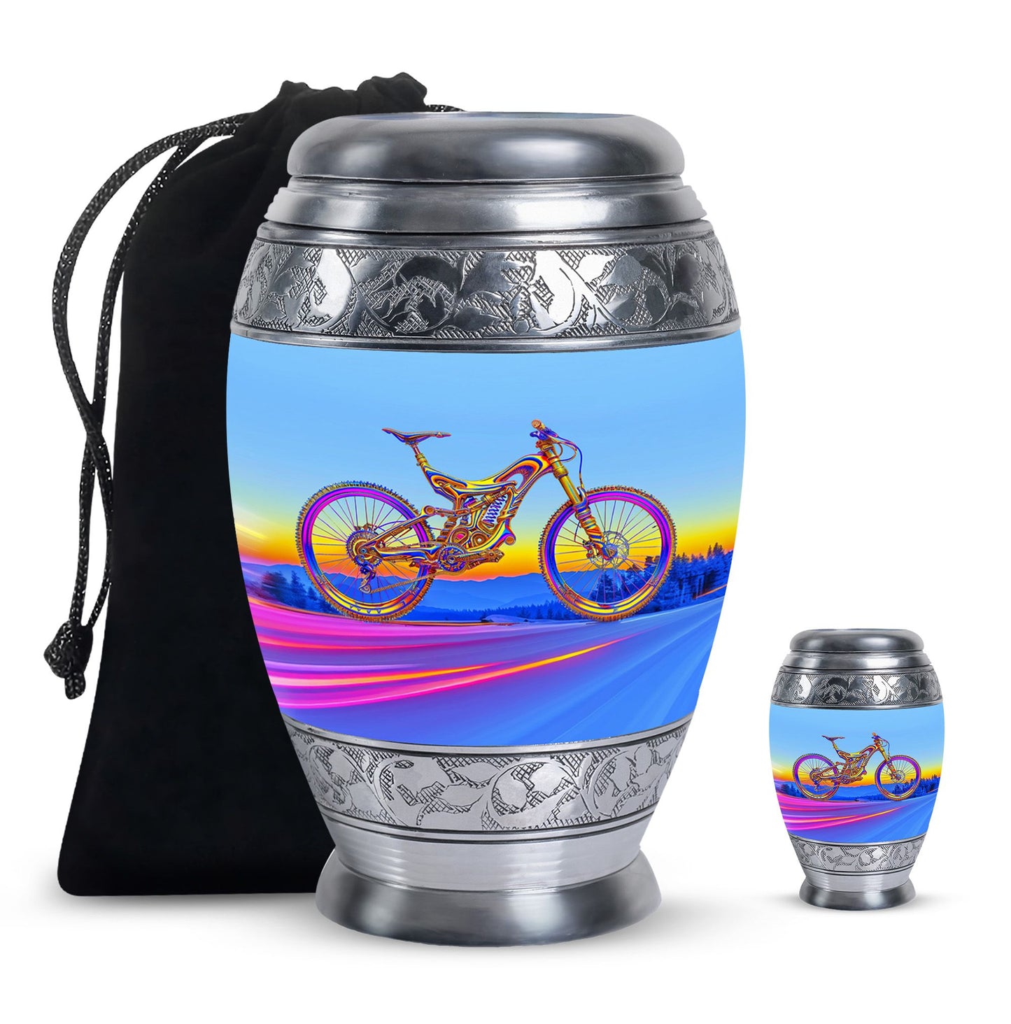 Personalized Bicycle Cremation Urn for Adult - 10-inch, 200 cu in - Yatskia