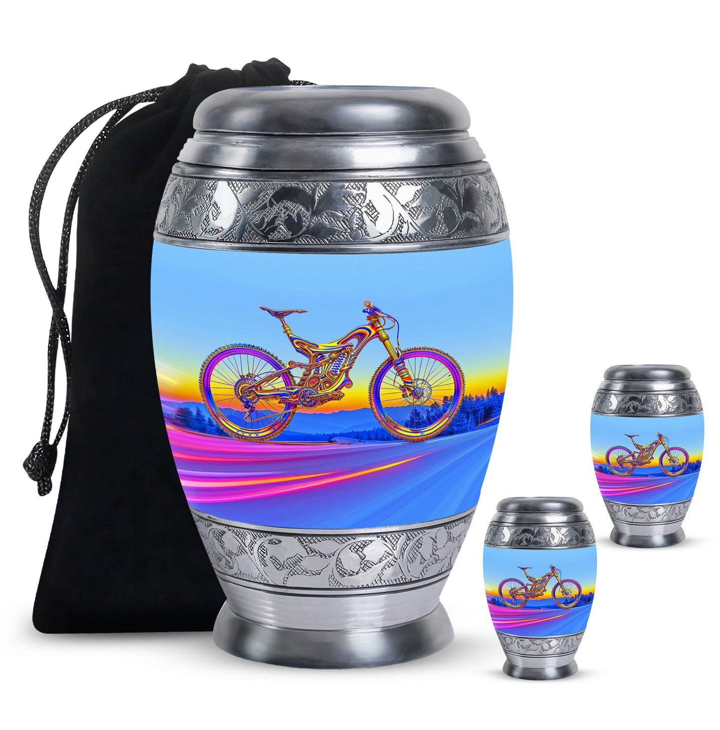 Personalized Bicycle Cremation Urn for Adult - 10-inch, 200 cu in - Yatskia