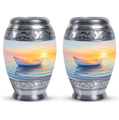 Personalized Sunset Cremation Urn for Adults - 10-inch, 200 cu in - Yatskia