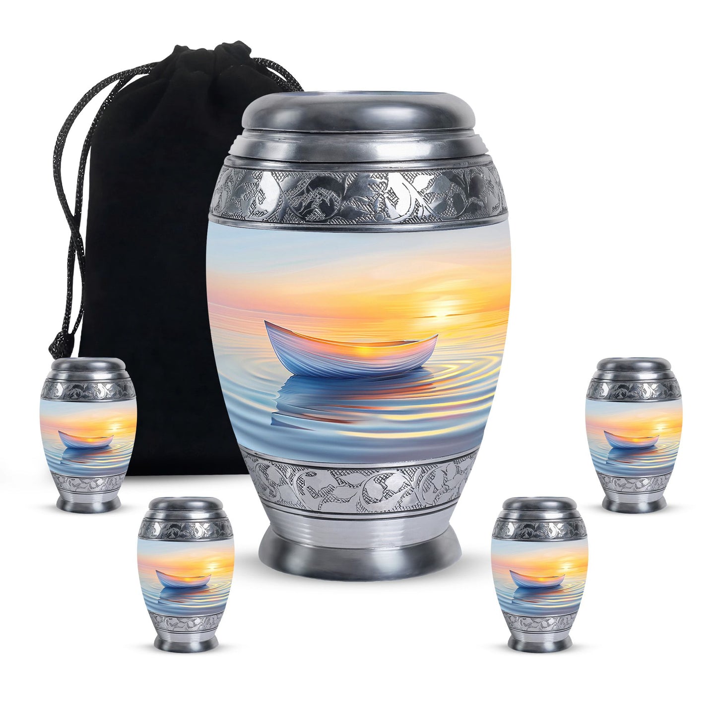 Personalized Sunset Cremation Urn for Adults - 10-inch, 200 cu in - Yatskia