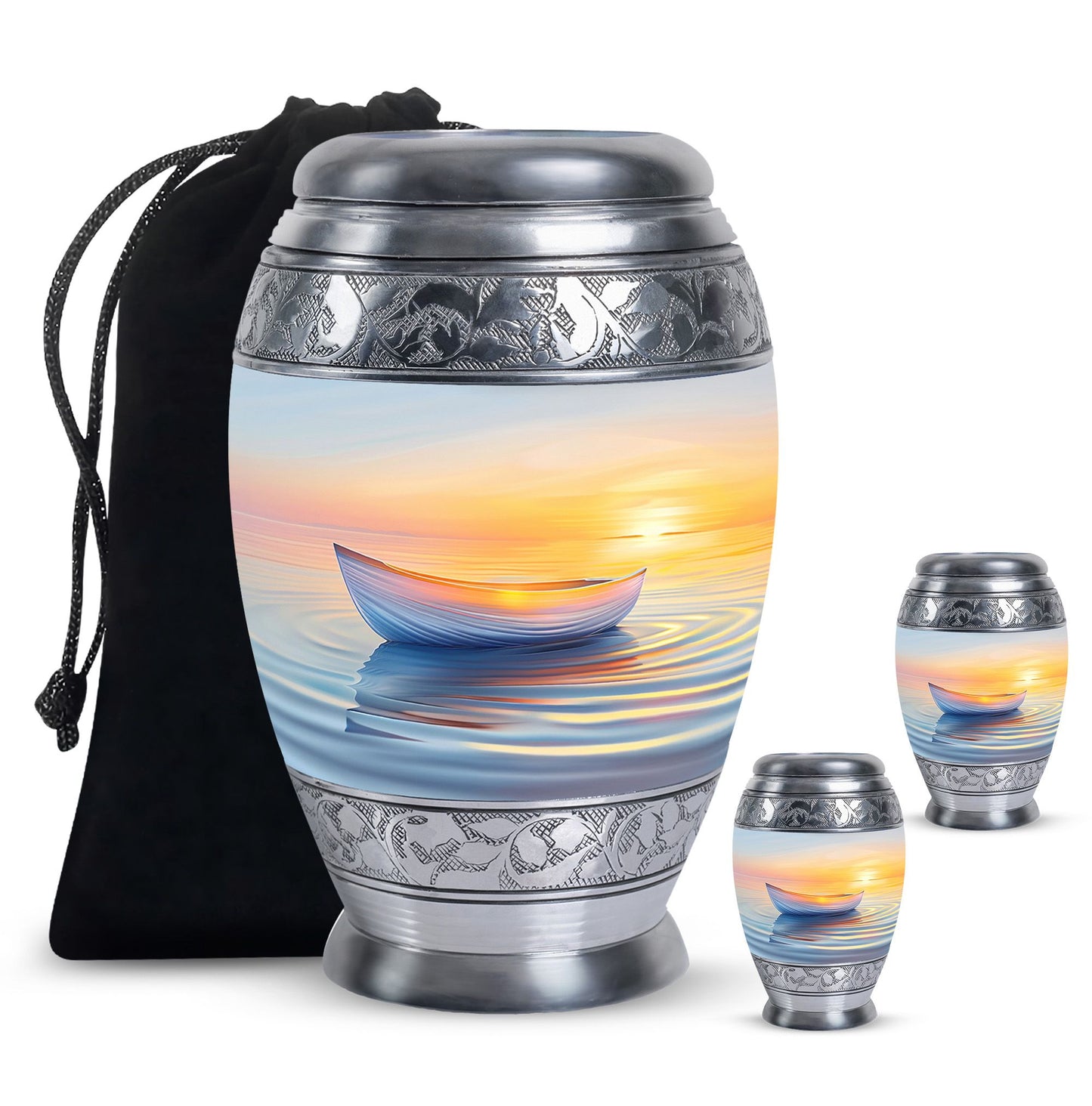 Personalized Sunset Cremation Urn for Adults - 10-inch, 200 cu in - Yatskia