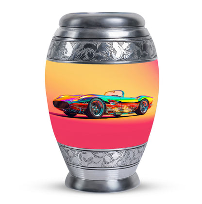 Colorful Personalized Car Cremation Urn for Dad - 10-inch, 200 cu in - Yatskia